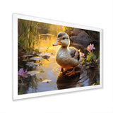 Yellow and green duck Feathered pond Elegance - Duck Wall Decor