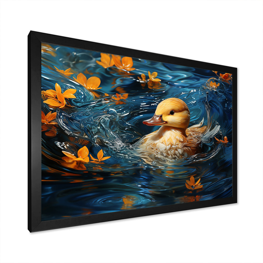 Minimalist Cute Mallard - Yellow Duck Wall Art