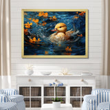 Minimalist Cute Mallard - Yellow Duck Wall Art