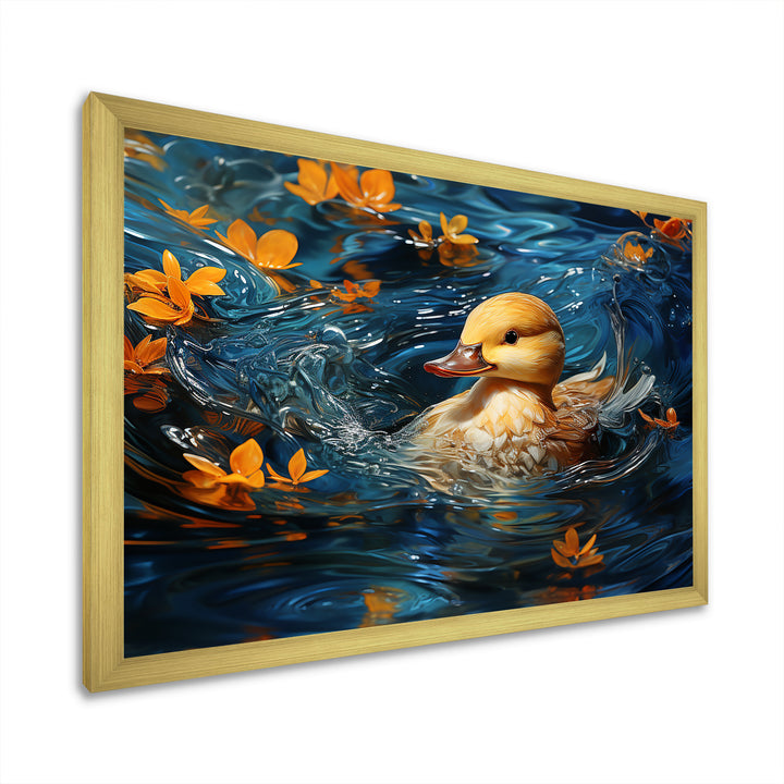 Minimalist Cute Mallard - Yellow Duck Wall Art