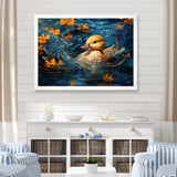 Minimalist Cute Mallard - Yellow Duck Wall Art