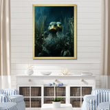 Midnight Misty Marsh duck - Duck Large Canvas Wall Art