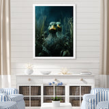 Midnight Misty Marsh duck - Duck Large Canvas Wall Art