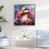Colorful Neon duck Pond - Duck Canvas Wall Art