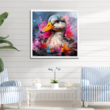 Colorful Neon duck Pond - Duck Canvas Wall Art