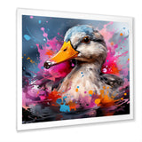 Colorful Neon duck Pond - Duck Canvas Wall Art