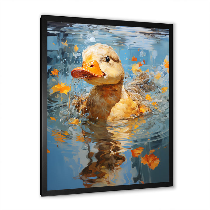 Yellow ducklings Pond Reflections - Duck Wall Art Prints