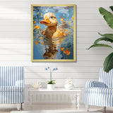 Yellow ducklings Pond Reflections - Duck Wall Art Prints