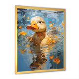 Yellow ducklings Pond Reflections - Duck Wall Art Prints