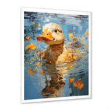 Yellow ducklings Pond Reflections - Duck Wall Art Prints