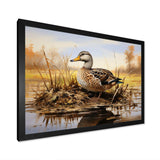 Waddling duck in the countryside I - Animals Canvas Wall Art