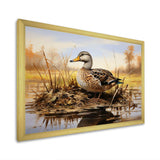 Waddling duck in the countryside I - Animals Canvas Wall Art