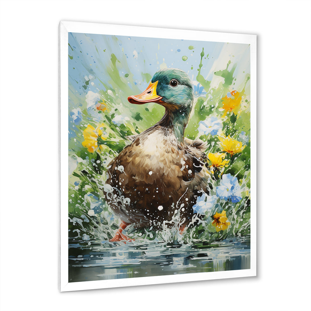 Duck Springtime Splash blooms - Duck Home Decor Art