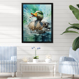 Duck Springtime Splash - Duck Living Room Wall Art