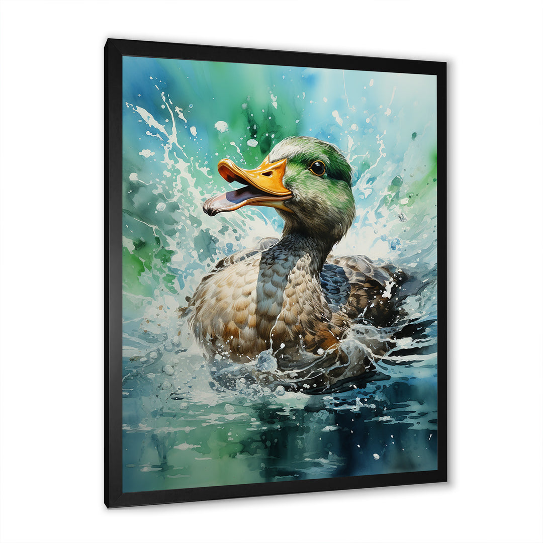 Duck Springtime Splash - Duck Living Room Wall Art