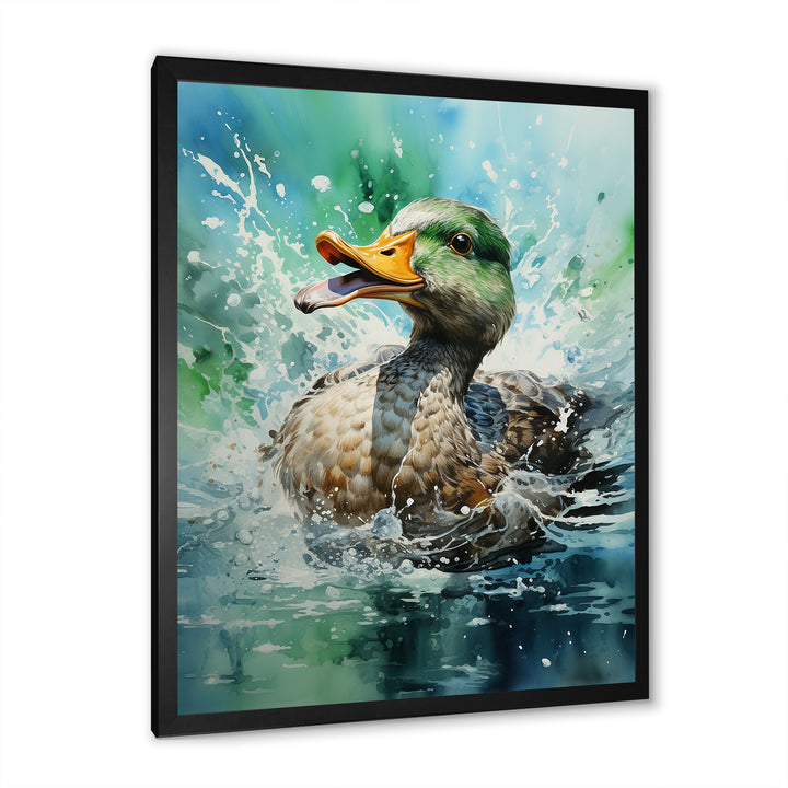 Duck Springtime Splash - Duck Living Room Wall Art
