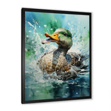 Duck Springtime Splash - Duck Living Room Wall Art