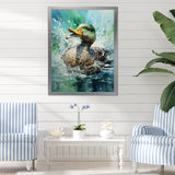 Duck Springtime Splash - Duck Living Room Wall Art