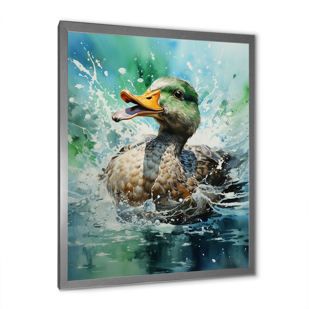 Duck Springtime Splash - Duck Living Room Wall Art