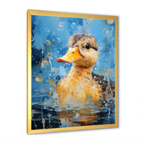 Splashing duckling wonder - Duck Canvas Wall Art