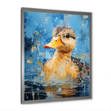 Splashing duckling wonder - Duck Canvas Wall Art