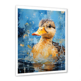 Splashing duckling wonder - Duck Canvas Wall Art