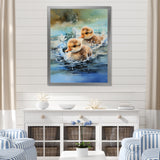Yellow Playful Paddler ducklings - Duck Wall Decor