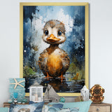 Cute blue and yellow duck for Nursery - Duck Wall Art Prints