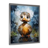 Cute blue and yellow duck for Nursery - Duck Wall Art Prints