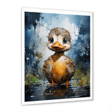 Cute blue and yellow duck for Nursery - Duck Wall Art Prints