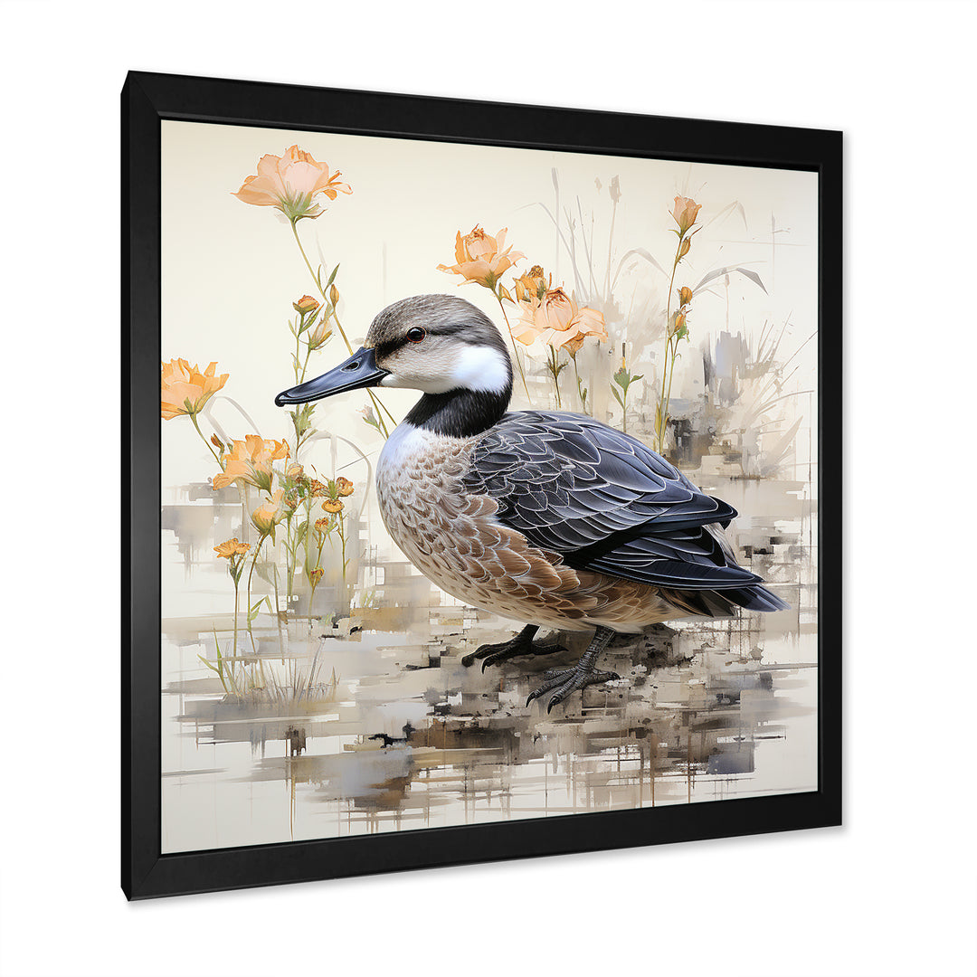 Vintage duck by the pond - Duck Wall Art Prints