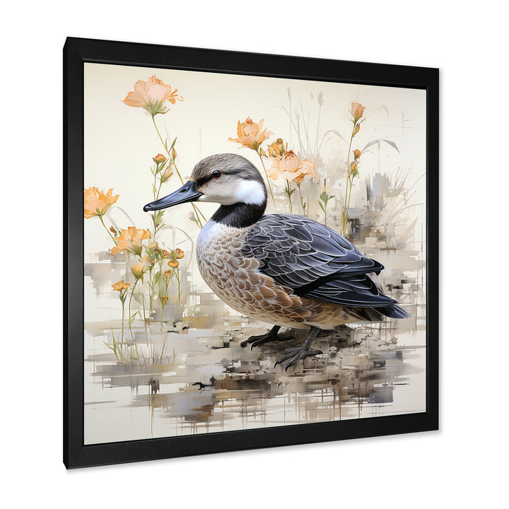 Vintage duck by the pond - Duck Wall Art Prints