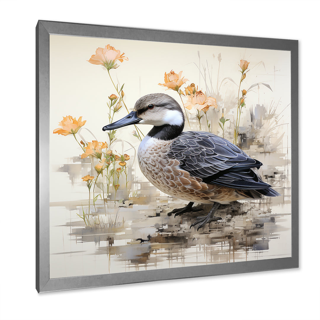 Vintage duck by the pond - Duck Wall Art Prints