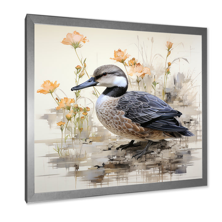Vintage duck by the pond - Duck Wall Art Prints