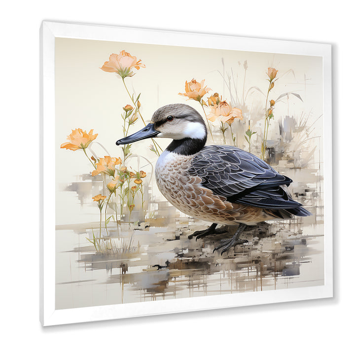 Vintage duck by the pond - Duck Wall Art Prints