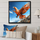 Majestic orange eagle Flight - Orange Eagle Wall Art