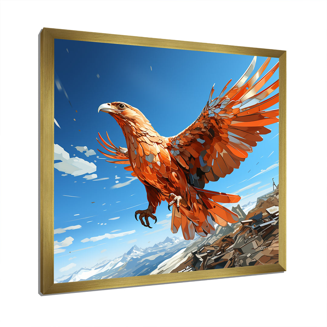 Majestic orange eagle Flight - Orange Eagle Wall Art