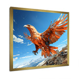 Majestic orange eagle Flight - Orange Eagle Wall Art