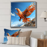 Majestic orange eagle Flight - Orange Eagle Wall Art