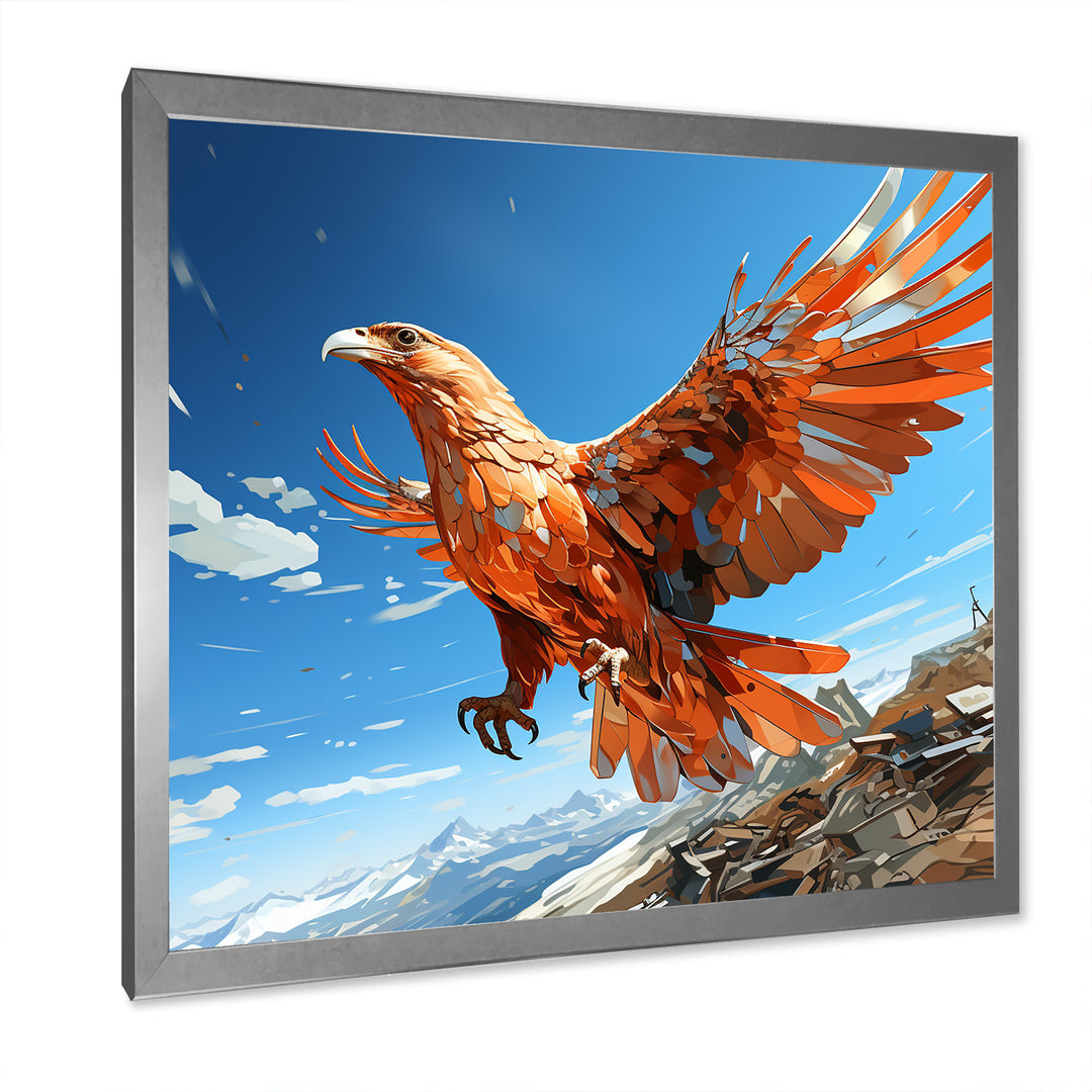 Majestic orange eagle Flight - Orange Eagle Wall Art
