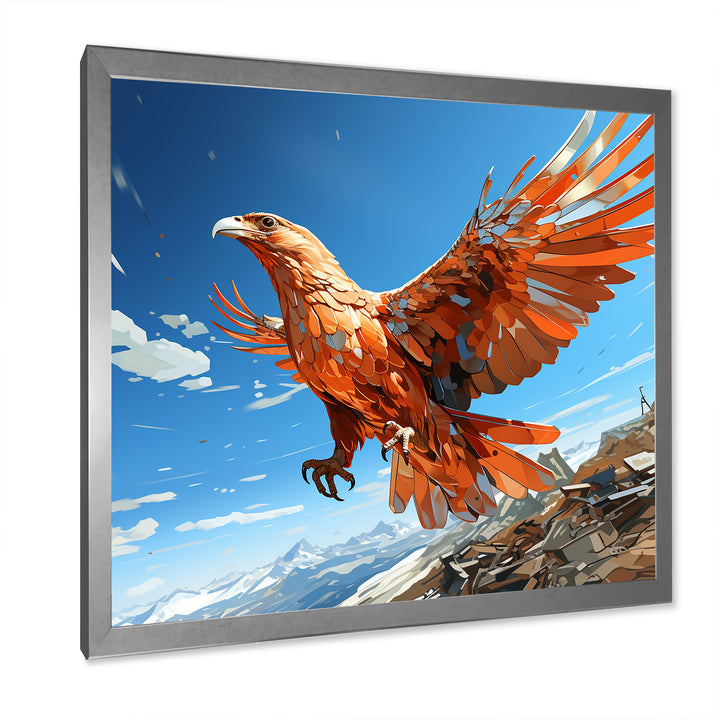 Majestic orange eagle Flight - Orange Eagle Wall Art
