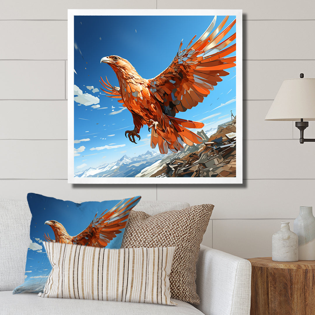Majestic orange eagle Flight - Orange Eagle Wall Art