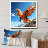 Majestic orange eagle Flight - Orange Eagle Wall Art