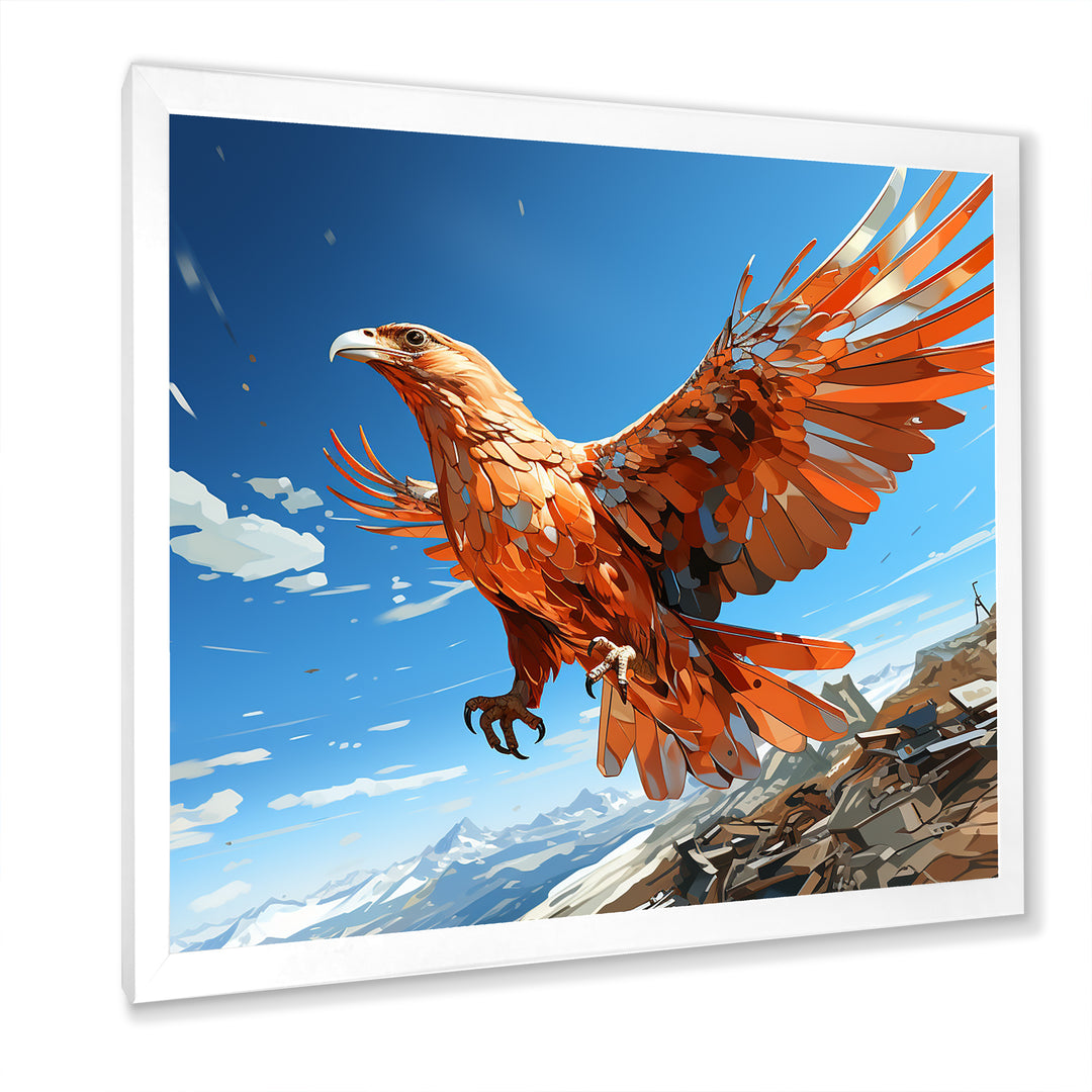 Majestic orange eagle Flight - Orange Eagle Wall Art