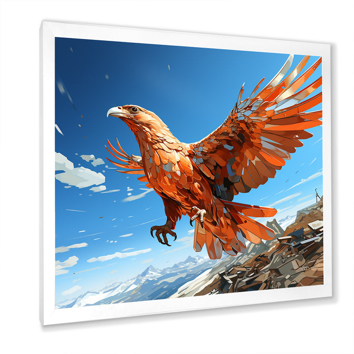 Majestic orange eagle Flight - Orange Eagle Wall Art