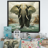 Grey Elephant Dreamscape - Elephant Large Canvas Wall Art