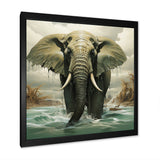 Grey Elephant Dreamscape - Elephant Large Canvas Wall Art