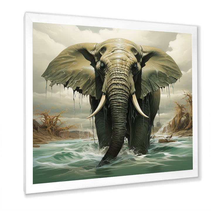 Grey Elephant Dreamscape - Elephant Large Canvas Wall Art
