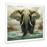 Grey Elephant Dreamscape - Elephant Large Canvas Wall Art