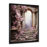 Ancient Ruins door to Even blooms - Fashion Canvas Wall Art